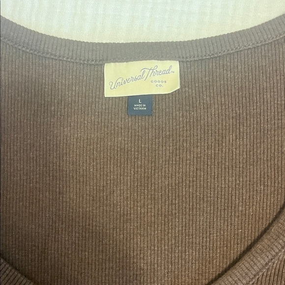 Universal Thread Brown Ribbed Knit Top - Picture 2 of 4